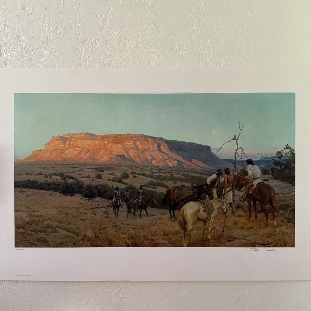 Tom Lovell Signed Numbered Art Lithograph Print 1975 393/500 Native American